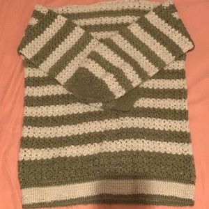 Vintage Hand Knit Afghan Puff Sleeve Sweater